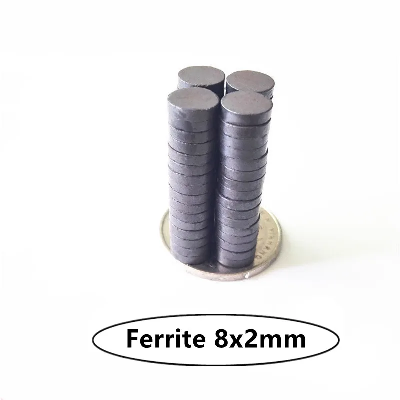 

600pcs/lot Y30 Disc Ferrite Magnet 8*2 Permanent magnet 8x2 Black Round Speaker magnet 8x2