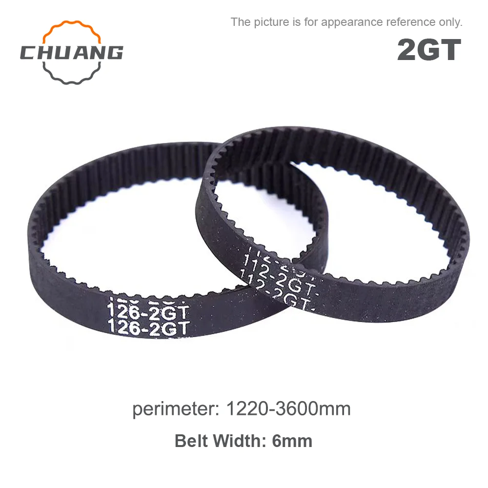 

2GT Timing Belt Rubber Closed Loop Length 1220~3600mm Width 6mm 2GT Timing Belt