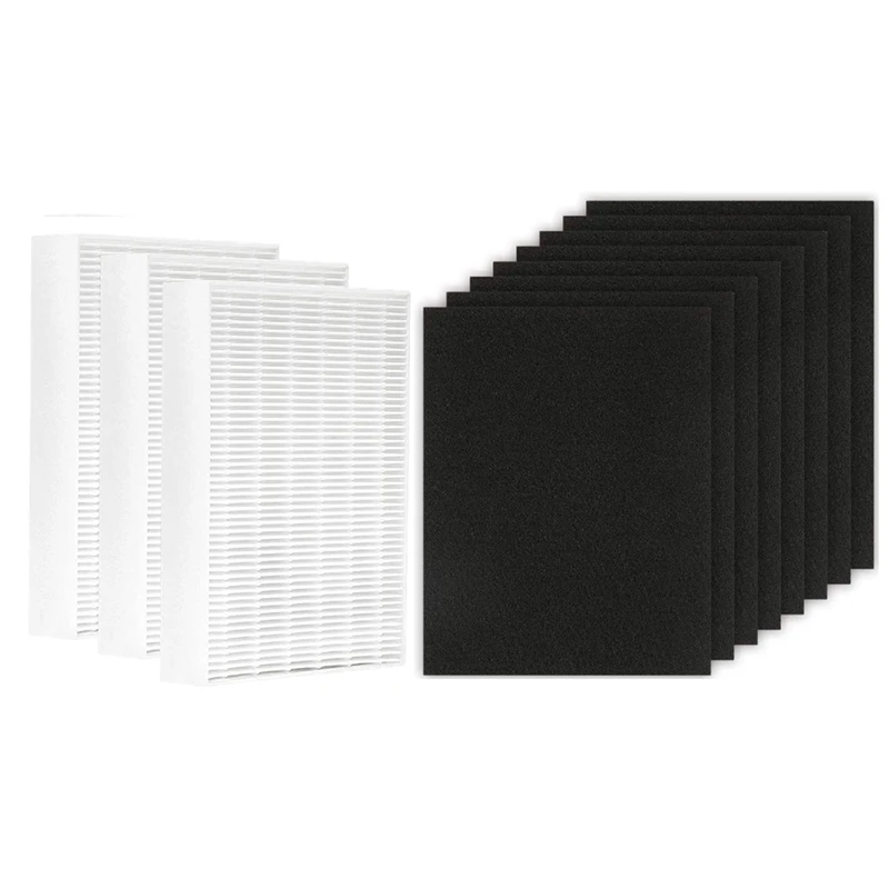 For HPA300 Replacement Filters 3 Pack HEPA Filter & 8 Pack Carbon Pre-Cut Pre Filters Suitable For Honeywell HPA300