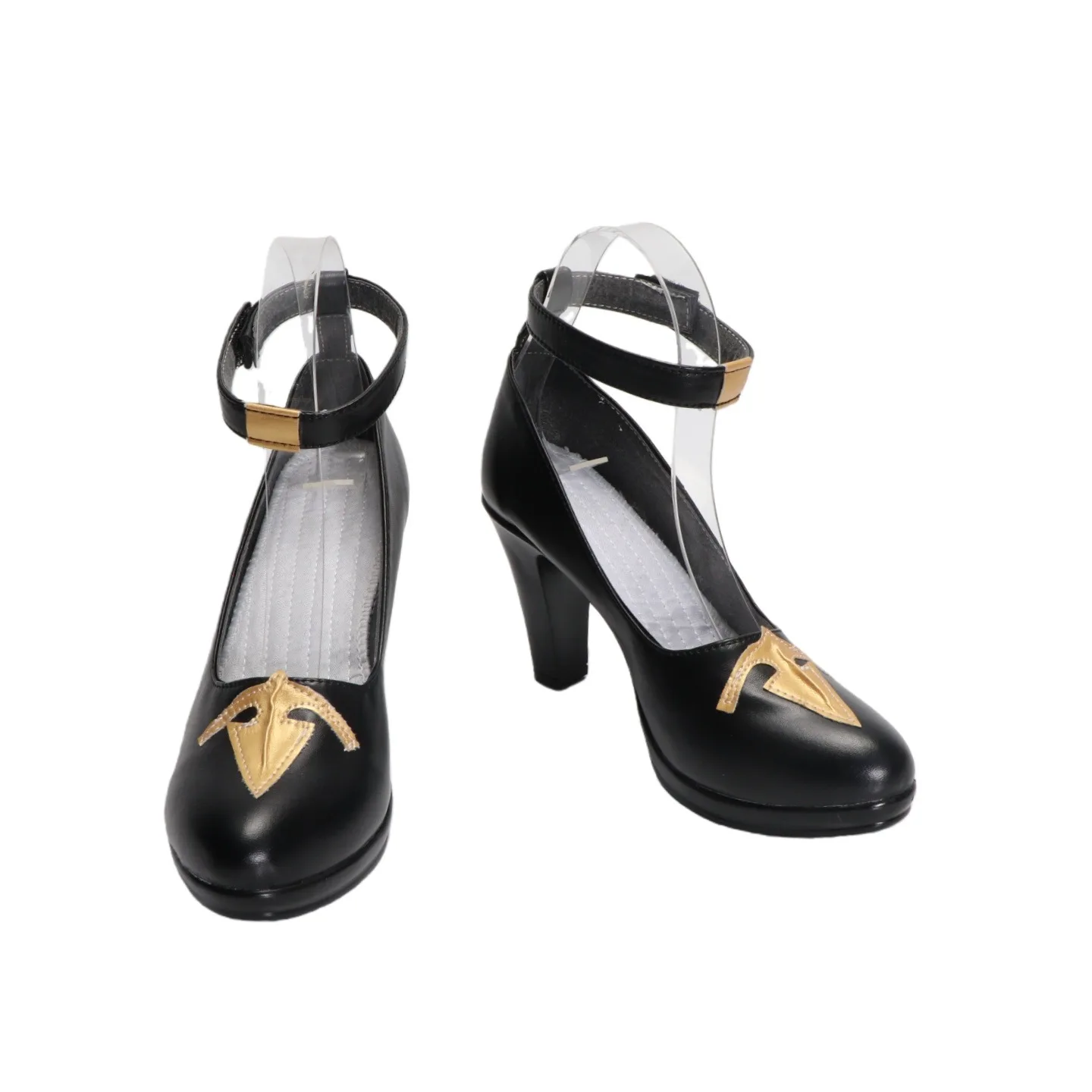 Shirogane Noel Scarpe Cosplay Vtuber Accessori Cosplay Puntelli Tacchi alti neri Stivali di carnevale di Halloween in pelle PU realizzati su misura