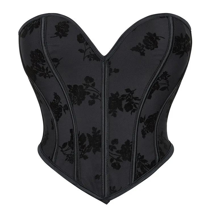 Women Gothic Strapless Underbust Corset Waist Trainer Slimming Bustiers Lingerie Shapewear Bones Basques Body Shaper