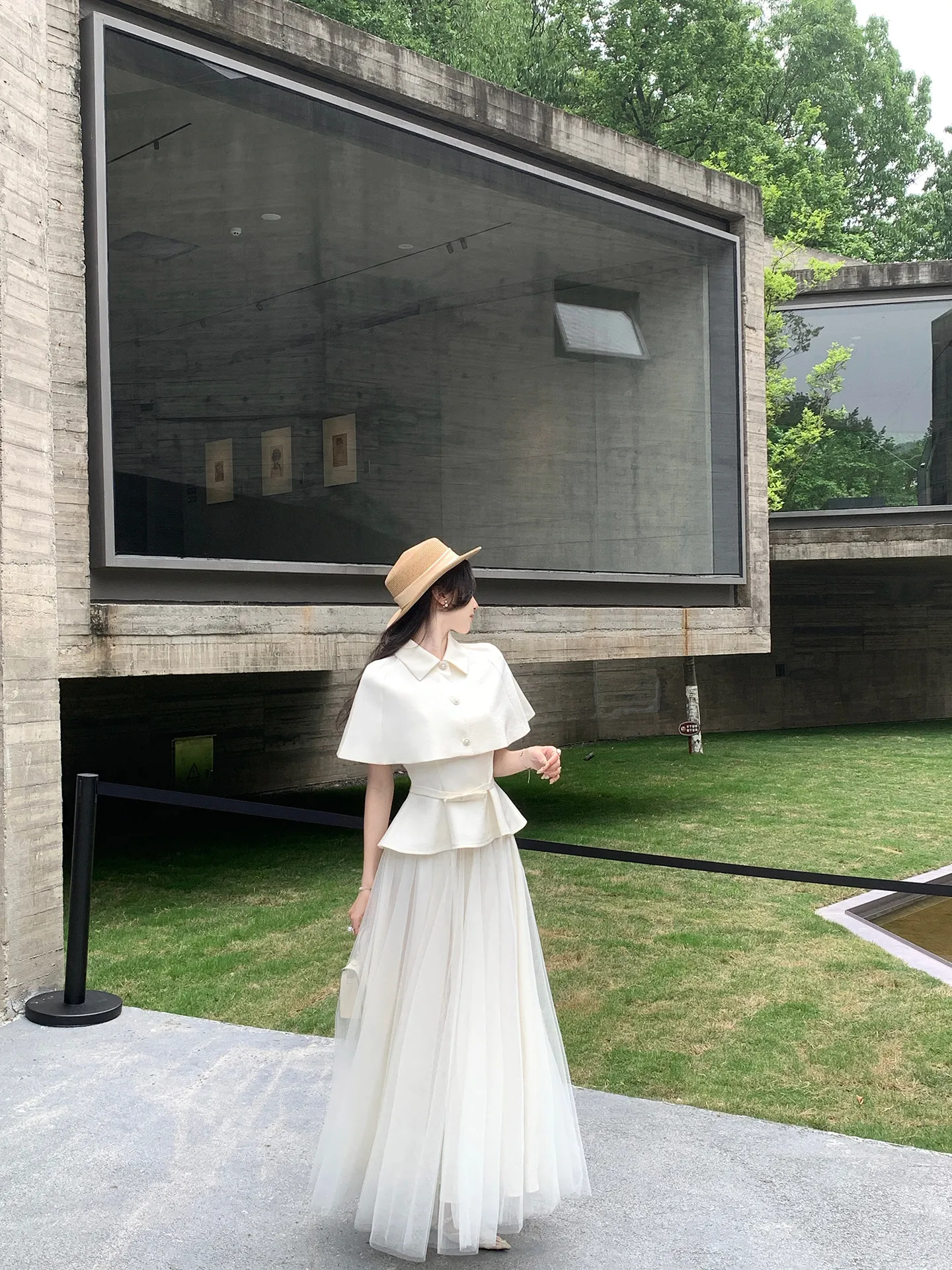 Elegant Korean Style Mesh Half Skirt Set Women's Cloak Top Vest Two-Piece Suit Casual Summer Fashion Breathable Quick-Dry