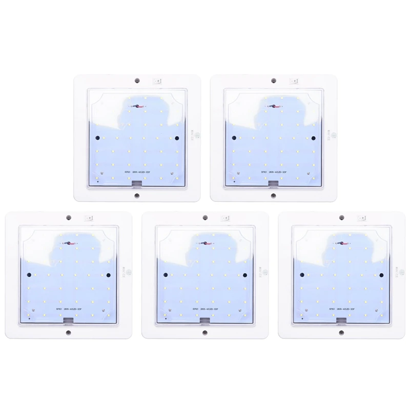 

5X 9W 12V Car Caravan Rv LED Interior Roof Ceiling Interior Lamp Dome Light Cold White