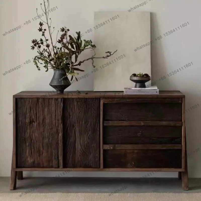 Rustic Long Living Room Cabinets Classic Drawers Wooden Vintage Living Room Cabinets Japanese Meuble