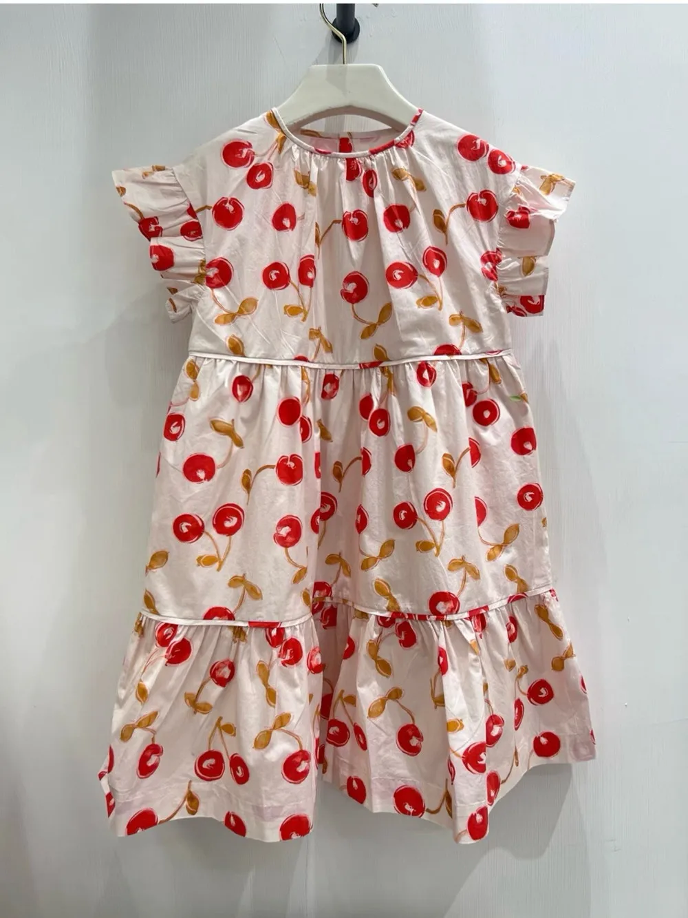 Summer Dresses Baby Girl Clothes Kids Dress Full Cherry Print Pattern Dress Summer Loose and Comfortable Girls' Dress