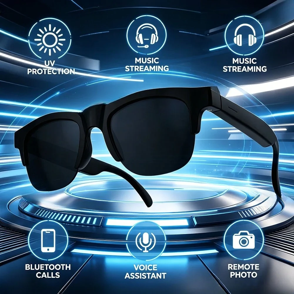 New 2026 Camera AI Smart Glasses Touch Control Photo Recording Translator Voice Assistant Music Wireless Bluetooth Sunglasses