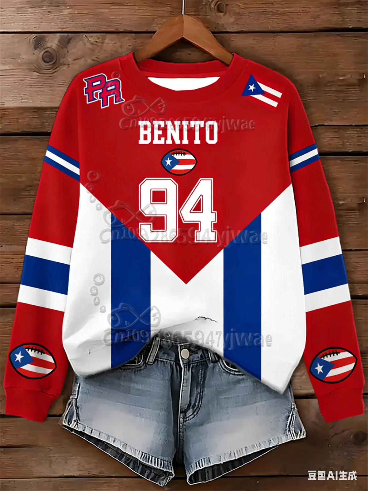 2026 Damen Puerto Rico Benito Bowl Bedrucktes Regular-Sweatshirt mit Rundhalsausschnitt Modische Streetwear Herbst Rundhals-Hoodie