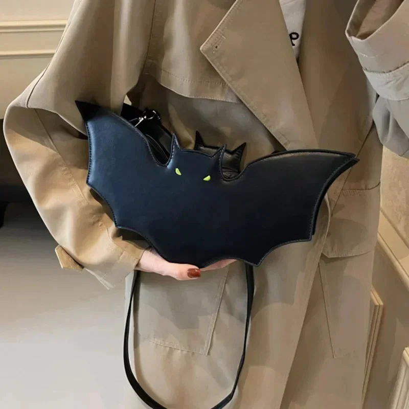 

Bat Y2K PU Halloween Tote Bag INS Japanese Korea Punk Crossbody Bag Spicy Girl Autumn Winter Zipper Shoulder Bag Storage Bag New