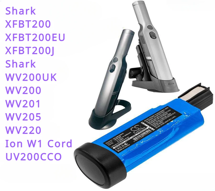 

Аккумулятор для пылесоса XFBT200, XFBT200EU, 2000 мАч, шнур W1 Shark Ion, WV200, WV200UK, WV201, WV205, WV220