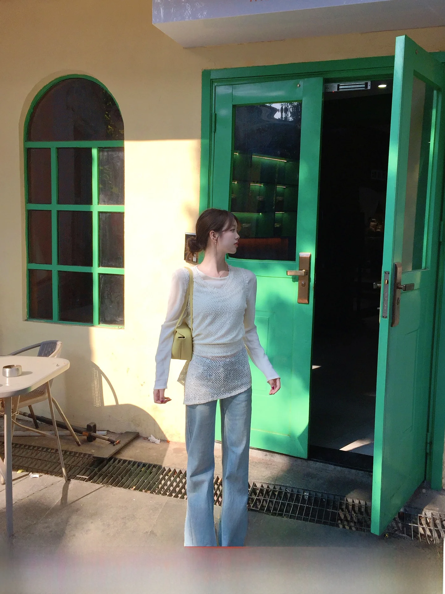 

Blue Micro Flared Jeans Women's Spring 2026 New American Retro Versatile Long Pants High Waist Wide Leg Commute Sle