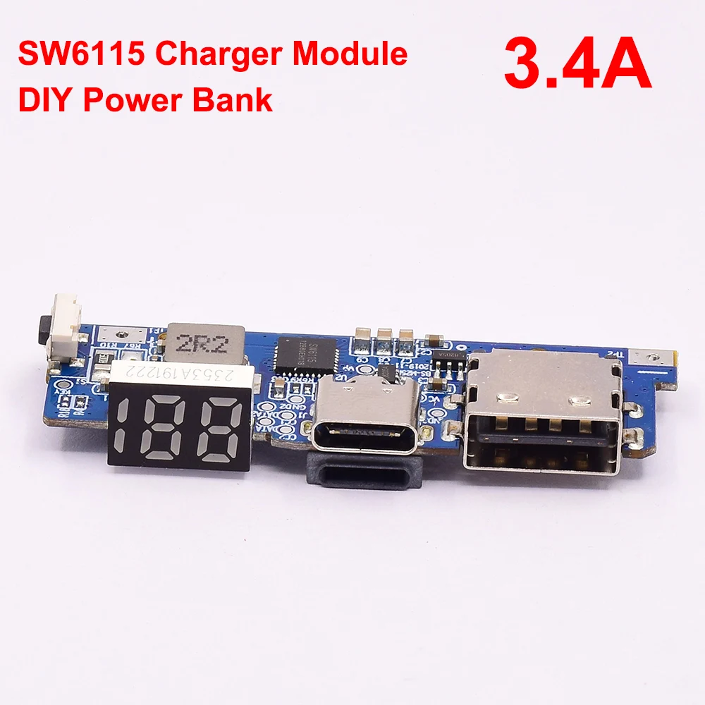 SW6115 DC 5V 3A Quick Charging Circuit Board Fast Charger Module For 3.7V 18650 Li-ion Battery DIY Power Bank