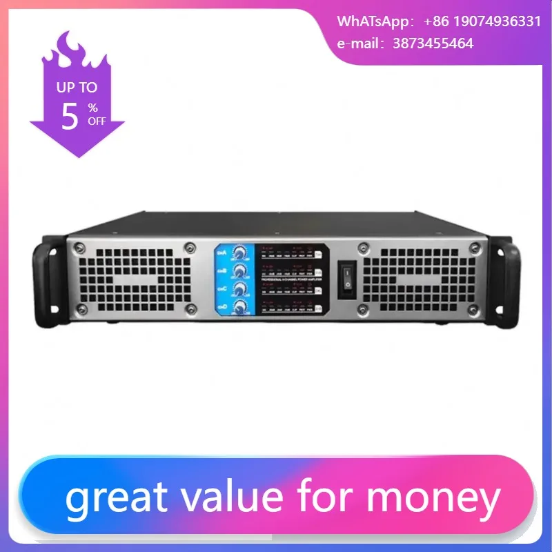 

Профессиональный высококачественный 4-канальный цифровой усилитель мощности звука класса D для выступления на сцене караоке