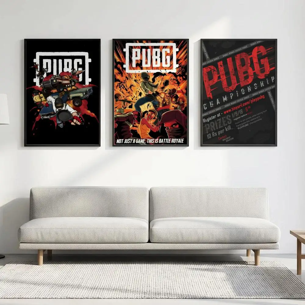 Poster HD art, waterproof, sticky wall, home decoration (living room, bedroom, bar), aesthetic Game P-Playerunknwn Battlegrounds