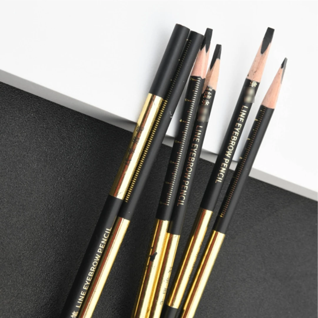 1PCS Black Line Eyebrow Design Pen Embroidery Hard Core Makeup Artist Drawing Eyebrow Waterproof Eyebrow Scale Positioning Pen