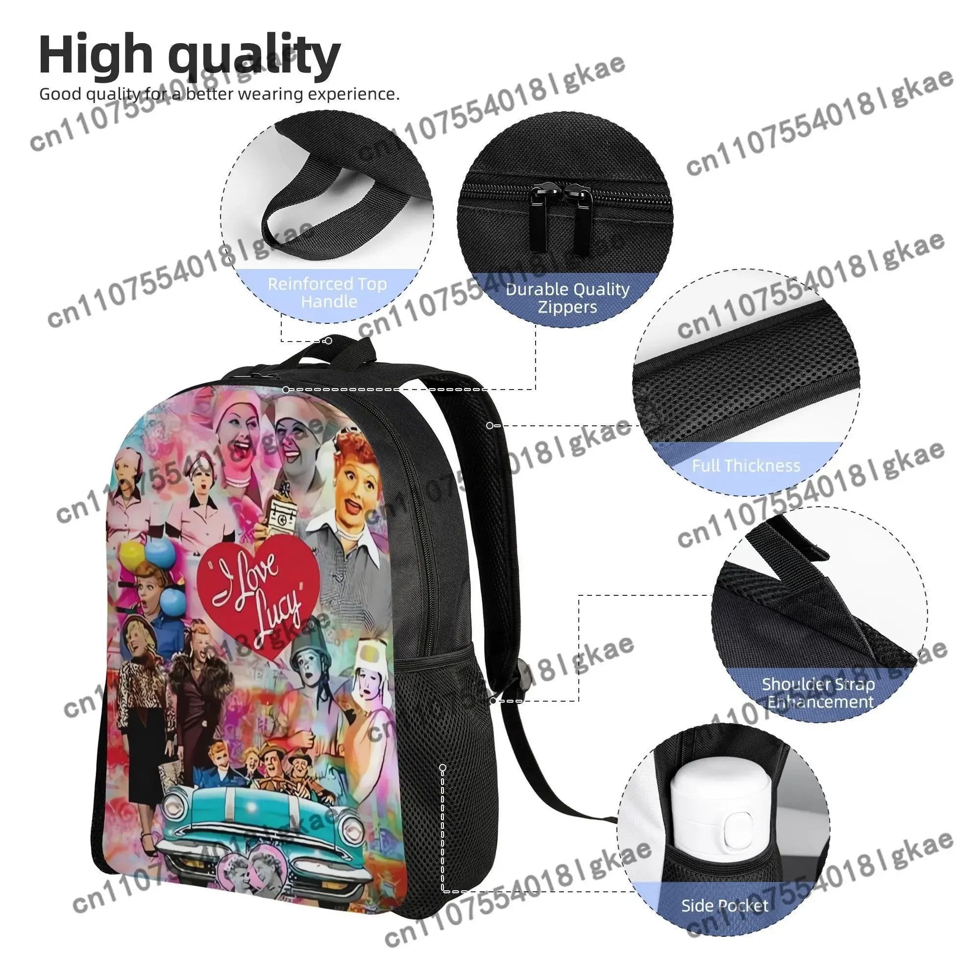 I Love Lucy Classic Single Layer Backpack - Iconic TV Show with Lucy & Ethan Skapek - Casual for Commuting, Travel & Weekend - S view 6