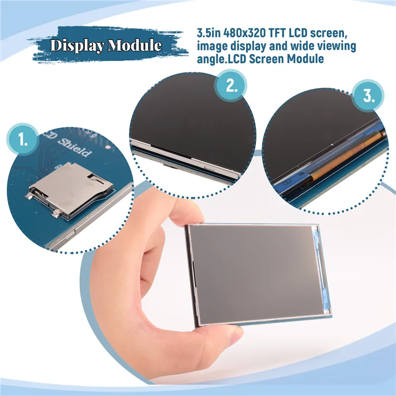 Display Module - 3.5 Inch TFT LCD Screen Module 480X320 For Arduino UNO & MEGA 2560 Board (Color : 1XLCD Screen)-ABVK