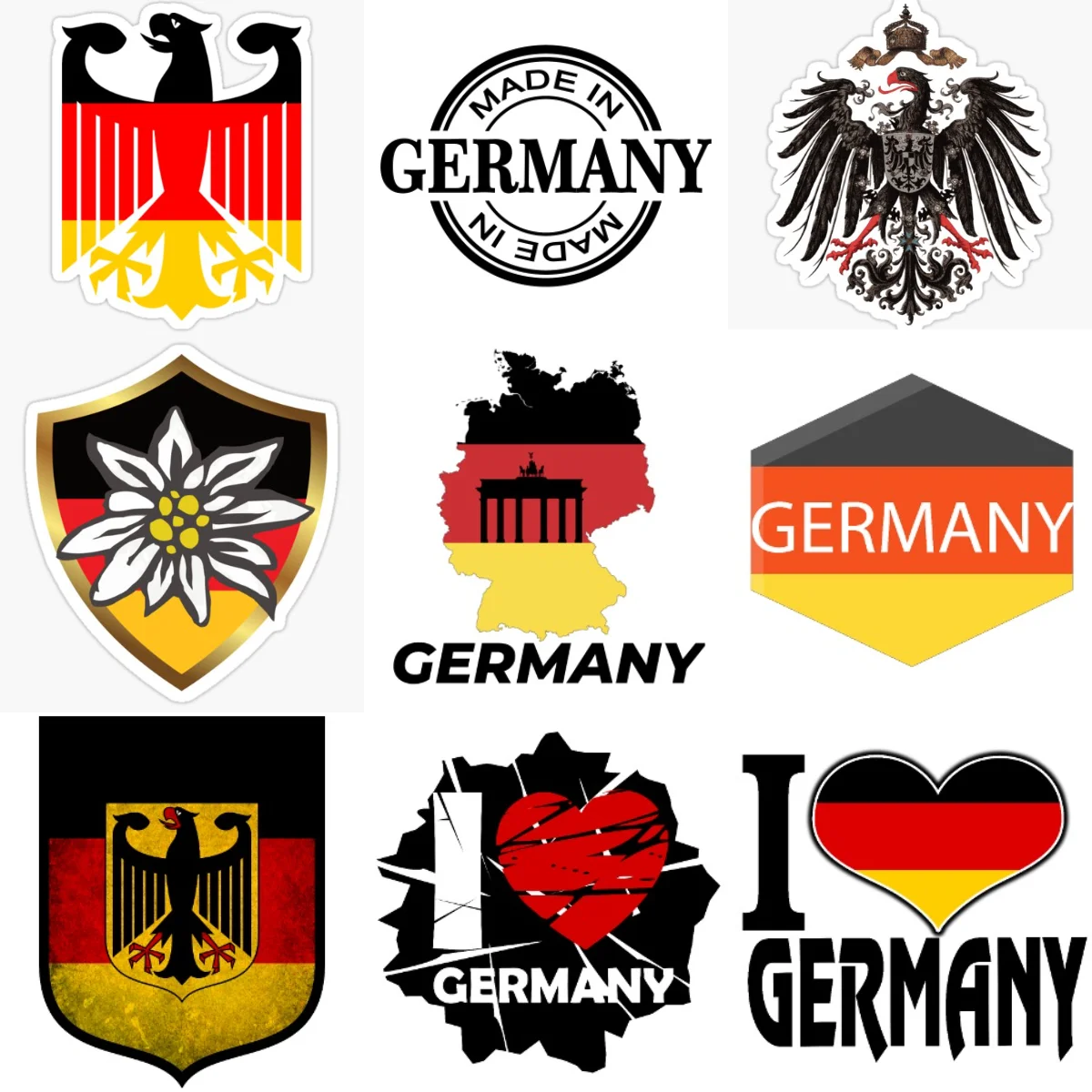 

D Germany Flag Map National Emblem Creative Sticker for Decorate Car Van Helmet Window Wall Fridge Decal Accessorie