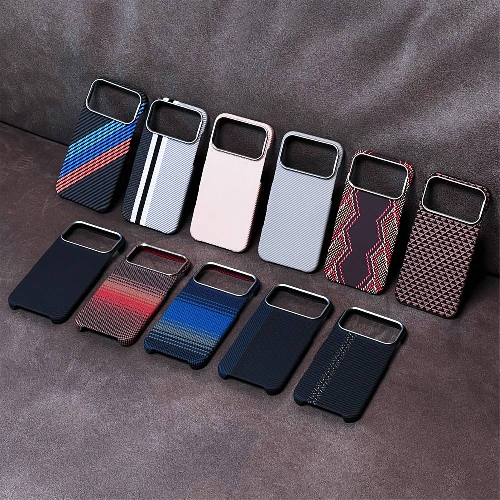 Slim Kelvar Carbon Fiber Ultra Thin Hard Case for iPhone 17 Pro Max 16 15 Magnetic for Magsafe Striped Pattern Colorful Cover - Image 6