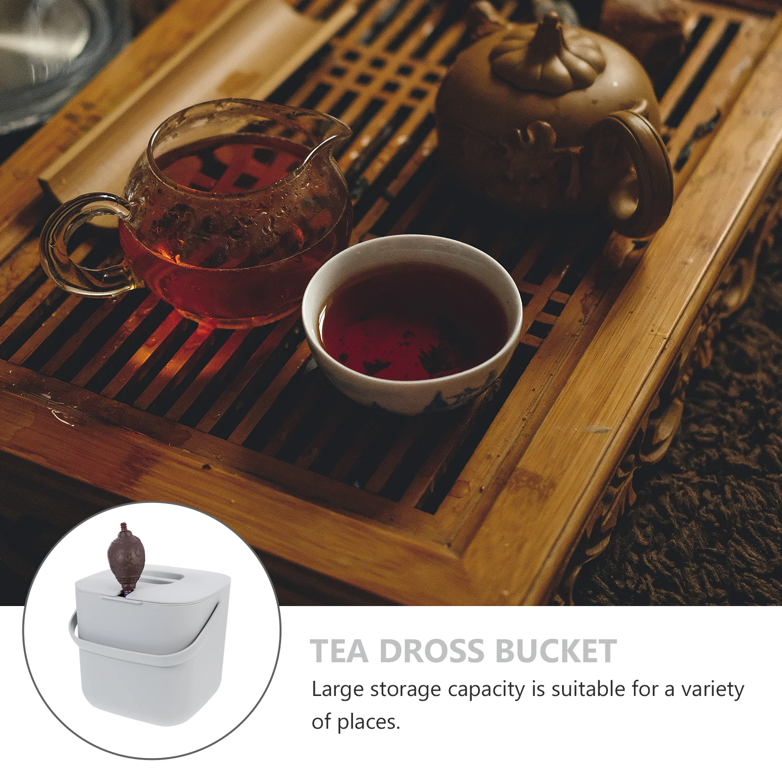 

Water Bucket Grey High Grade Plastic Large Capacity Kitchen Home Office Waste Accessories Portable Handle Drainage Storage Tea