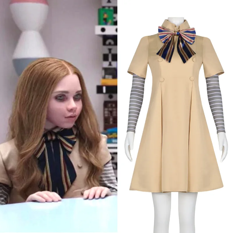 

2023 Horror Movie M3gan Cosplay Costume Doll Megan Dress Suit Set Halloween Costume Party Clothing Dress Coat Stage Show Womens