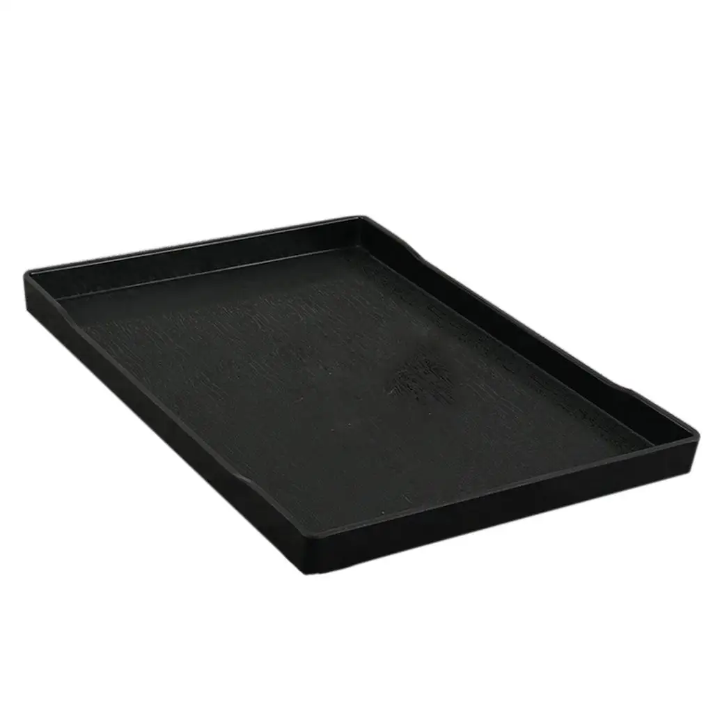 Serving Tray Melamine Plastics Hotel Dish Rectangular Platter Black 10 Sizes