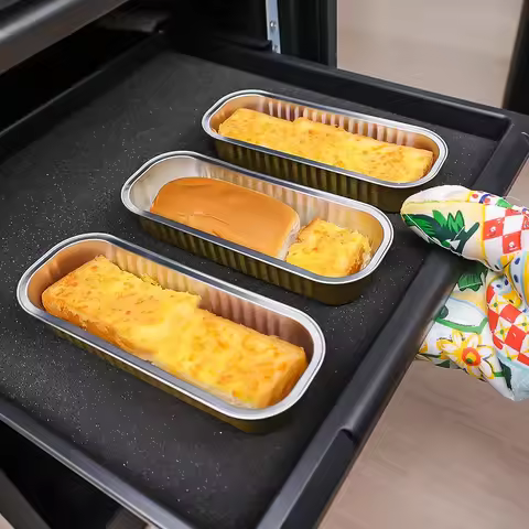 50/5PC Disposable BBQ Pans Aluminum Foil Air Fryer Baking Tray Tin Foil Pans Box Grilling Tray for Air Fryer Kitchen Accessories