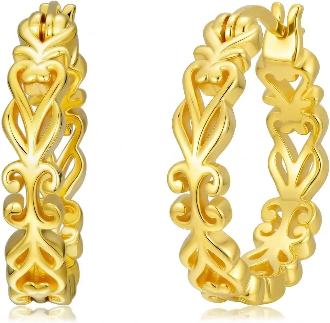 

Lightweight Gold Hoop Earrings for Women, Hypoallergenic Huggie Jewelry, Perfect Valentine's Gift for Her