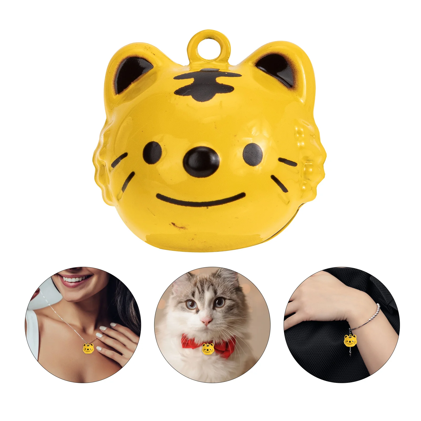 5Pcs Zodiac Tiger Bell Charms Exquisite Tiger Head Pendants for Jewelry Making Necklace Bracelet Craft Accessories