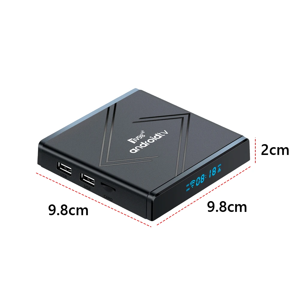 Android 14 Smart TV Box مع جهاز التحكم عن بعد، جهاز التحكم عن بعد الصوتي، مشغل فيديو 4K HD TV لتطبيقات الإنترنت للأفلام عالية الدقة