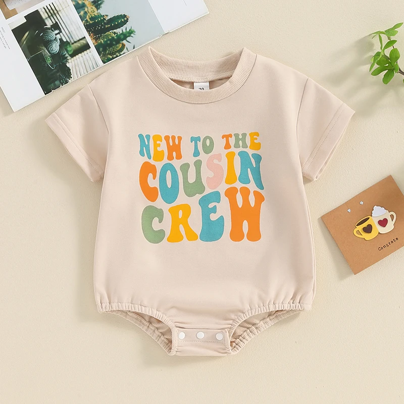 New to The Cousin Crew  Baby Bodysuit Boy Girl Short Sleeve Romper Tshirt Jumpsuit Newborn Summer Clothes