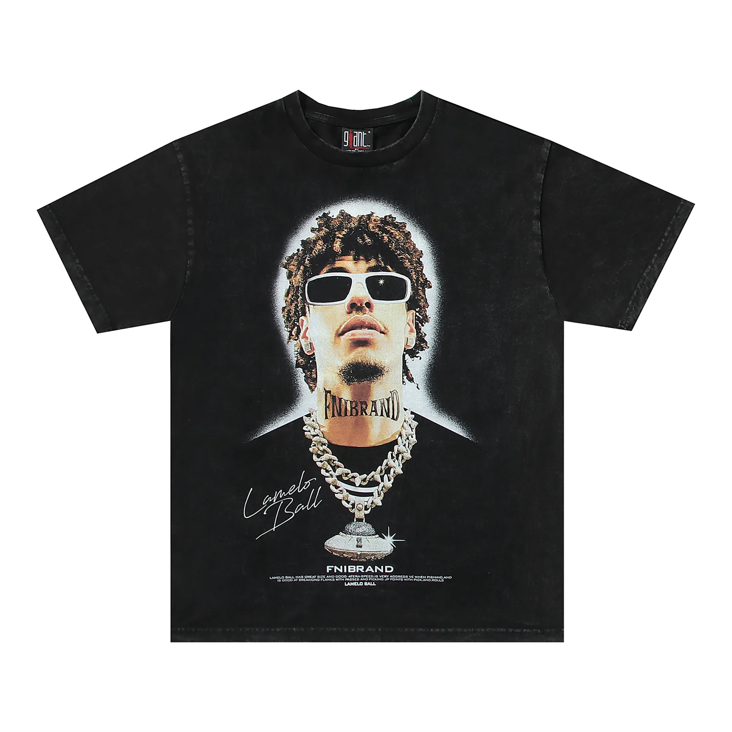 New Arrival Basketball Star RODMAN SHAI Stephen Big Head Portrait Print Cotton Quality High-Street  XXXL Casual T-Shirt Tops