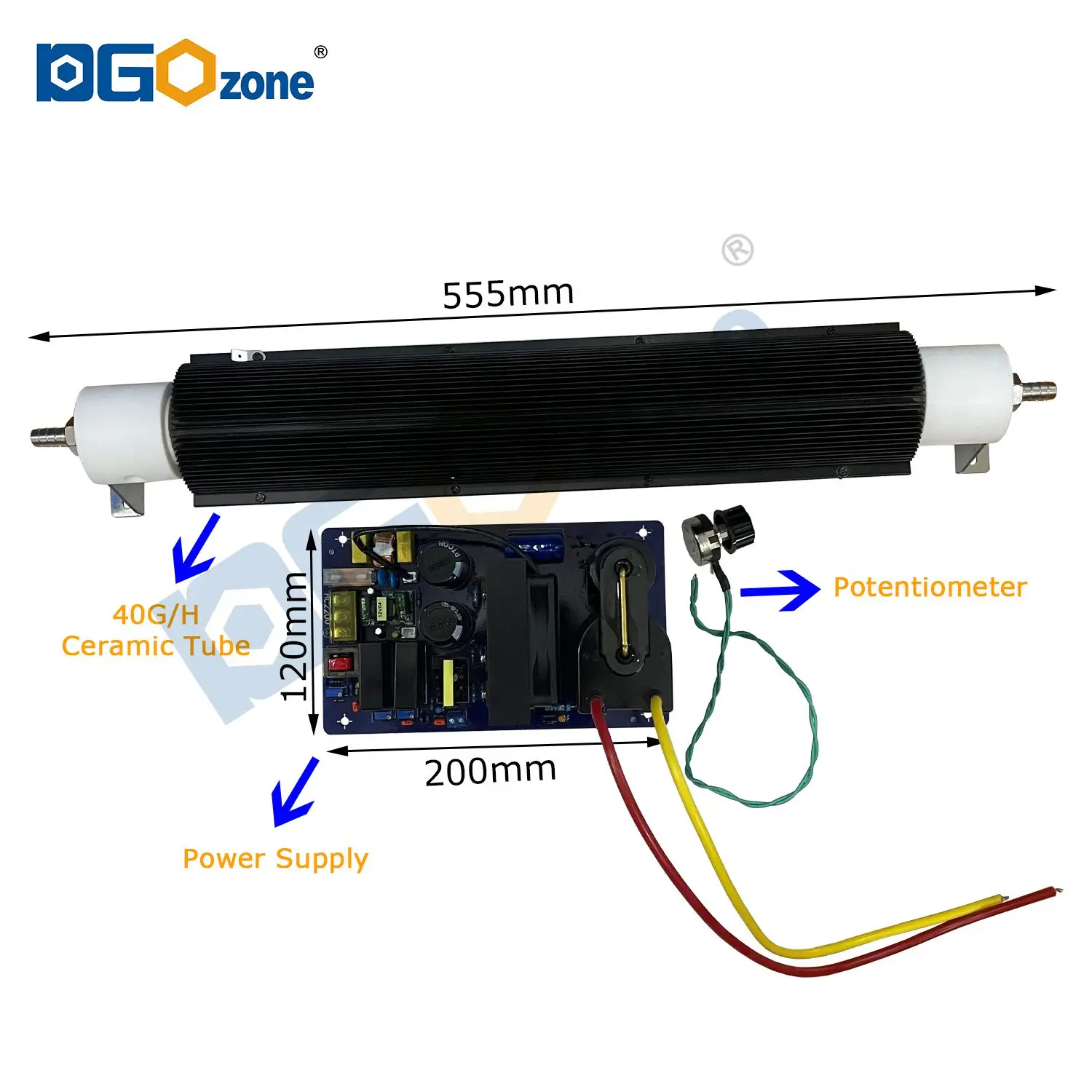 40g 50g Adjustable ceramic tube ozone generator for water treatment Industrial ozonator system ozone factory  DGOzone