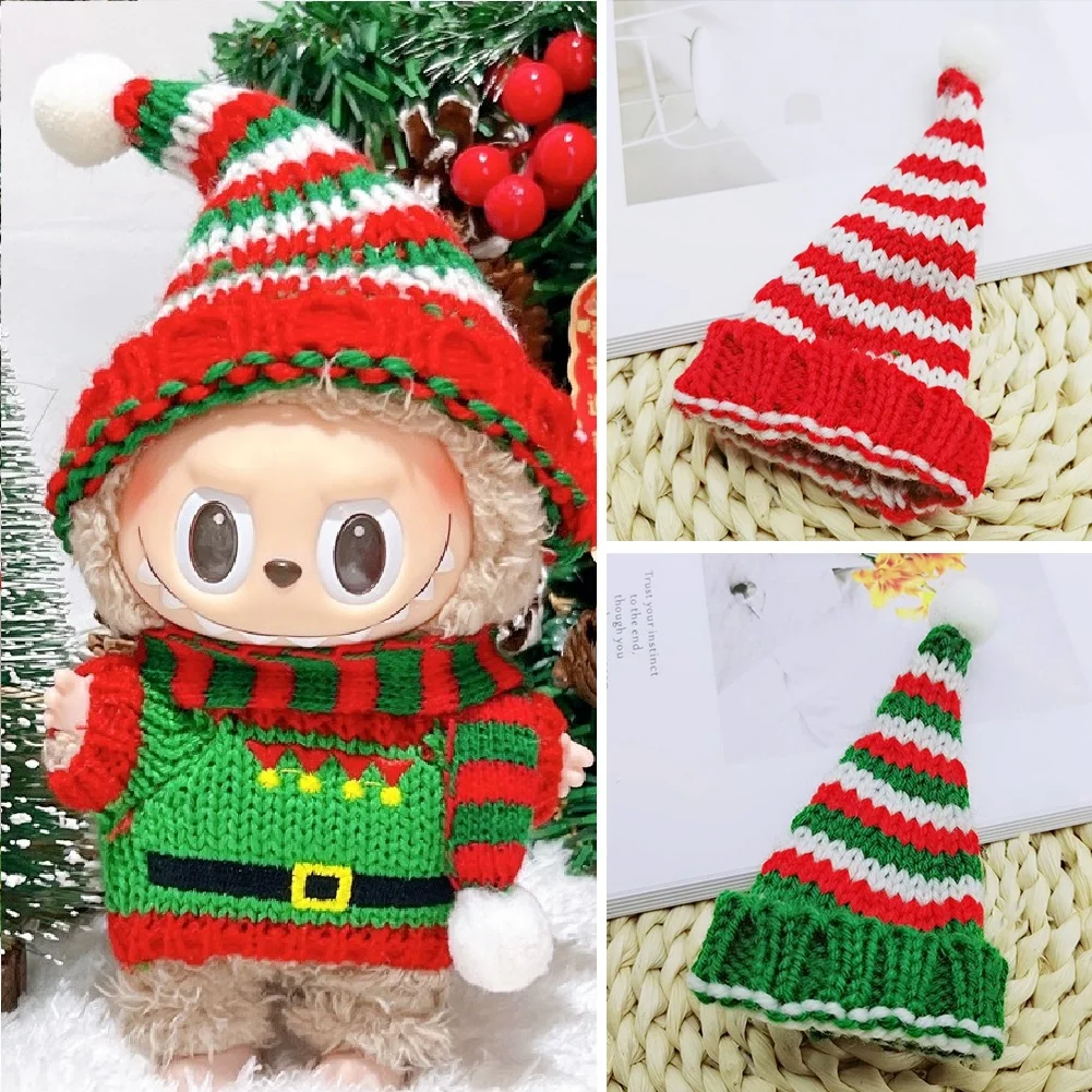 Doll Woolen Hat for Dollhouse Mini 15cm Labubu  Color Match Hat Kawaii Cute  Doll Accessories Kids Girls Toys