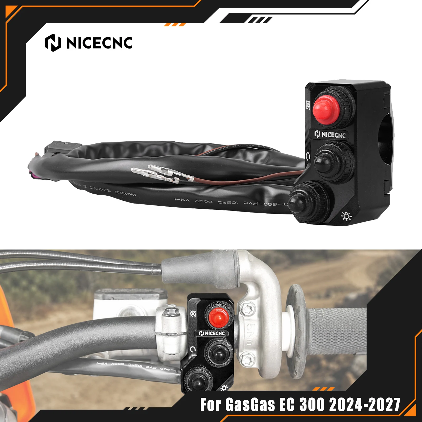 For GasGas EC 300 EC 250 EC 250F ECF 350 MC250F EXF 350 2024-2027 2026 Start Kill Switch & Headlight Switch For KTM EXC 300