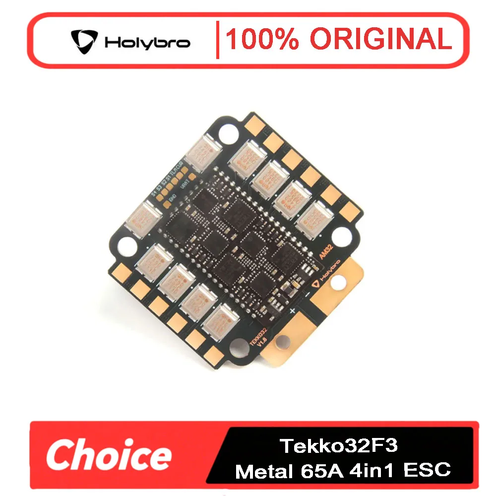 

Holybro Tekko32 F4 MCU Metal 4in1 65A ESC (AM32) PWM Output 16k~96k / 4-6S LIPO 30.5x30.5mm for FPV Racing Drone