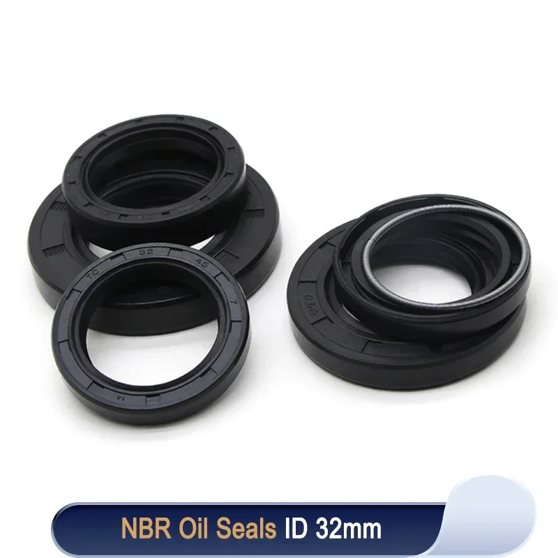 NBR Oil Seal ID 32mm TC-32*42/43/44/45/48/50/52/55/58/60/62/65/72*5/7/8/10/12mm Nitrile Rubber Shaft Double Lip Oil Seals Gasket