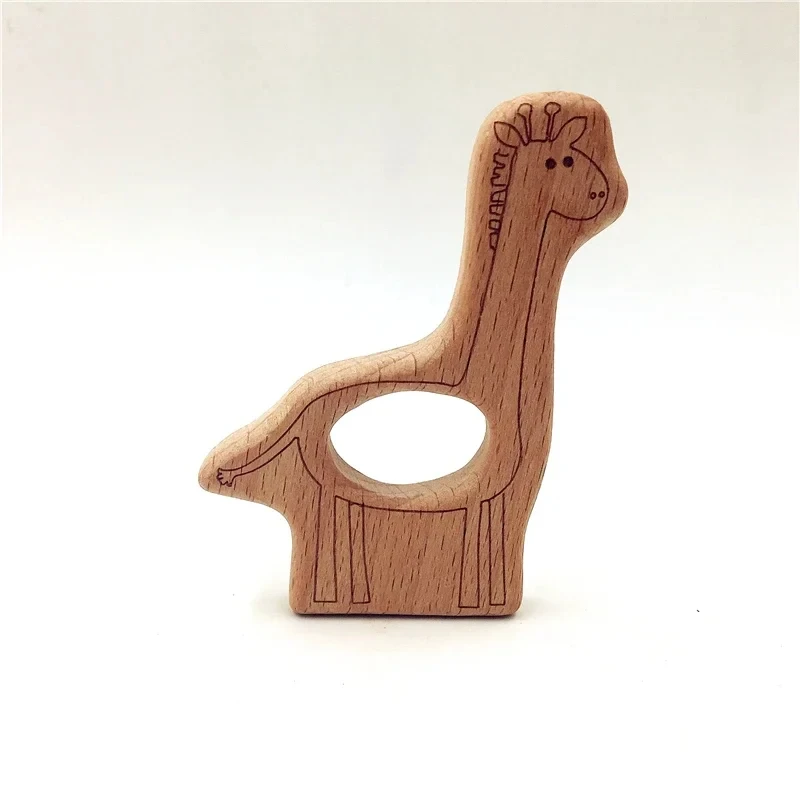 ABCPICK-Colgante de madera con forma de Animal Natural, cadena de chupete DIY, fabricación de joyas, accesorios hechos a mano, 10 piezas