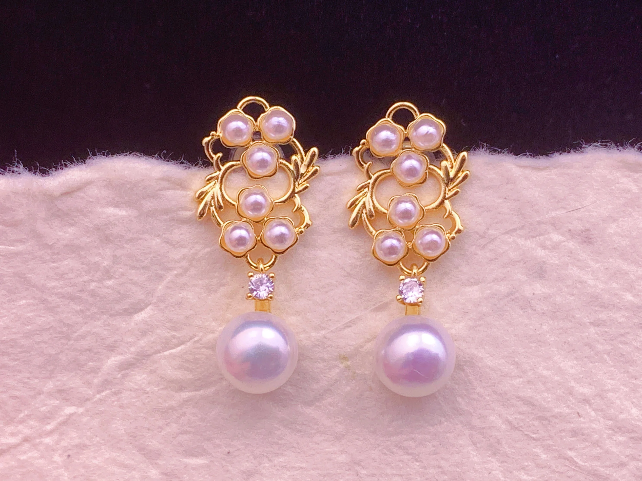 

Серьги с жемчугом в стиле ретро, сделай сам, Emp Setting, высококачественные серьги с маленьким искусственным жемчугом, позолоченные серебряные серьги из сплава