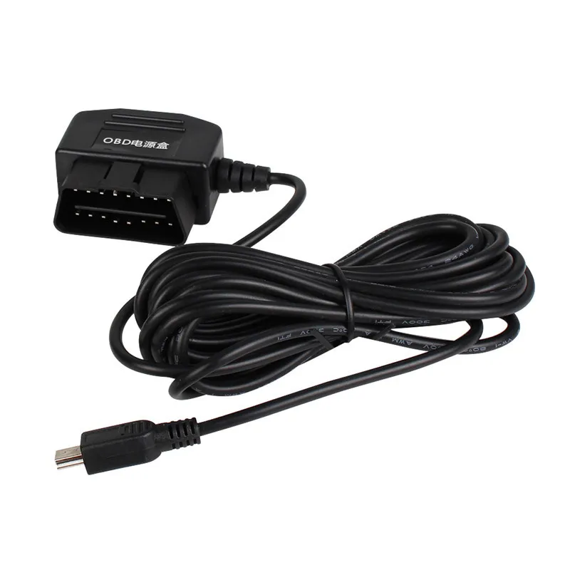 Wyjście 5V 3A Mini Micro 5PIN USB porty OBD auto papieros Adapter generator z kabel przełącznika 3.5m do kamera na deskę rozdzielczą ładowania