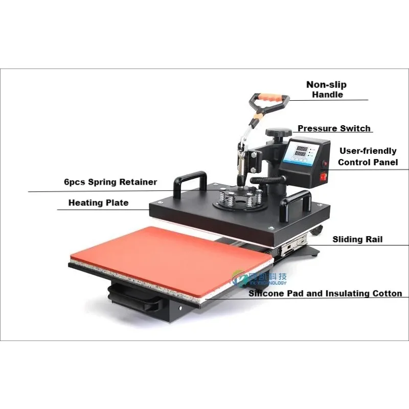 Multifunctional Heat Press Transfer  Machine  Sublimation Combo Shoes Cap Pen Mug T-shirt 10 in 1  Heat Press Machine