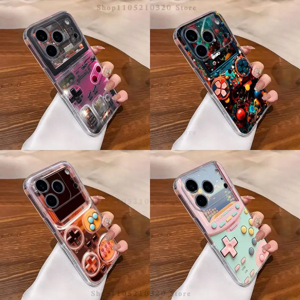 Video Game Boy Vintage GamePad Phone Case For iPhone 15 17 11 14 13 16 12 E Air Pro Max Mini Plus DIY Clear Silicone Cover