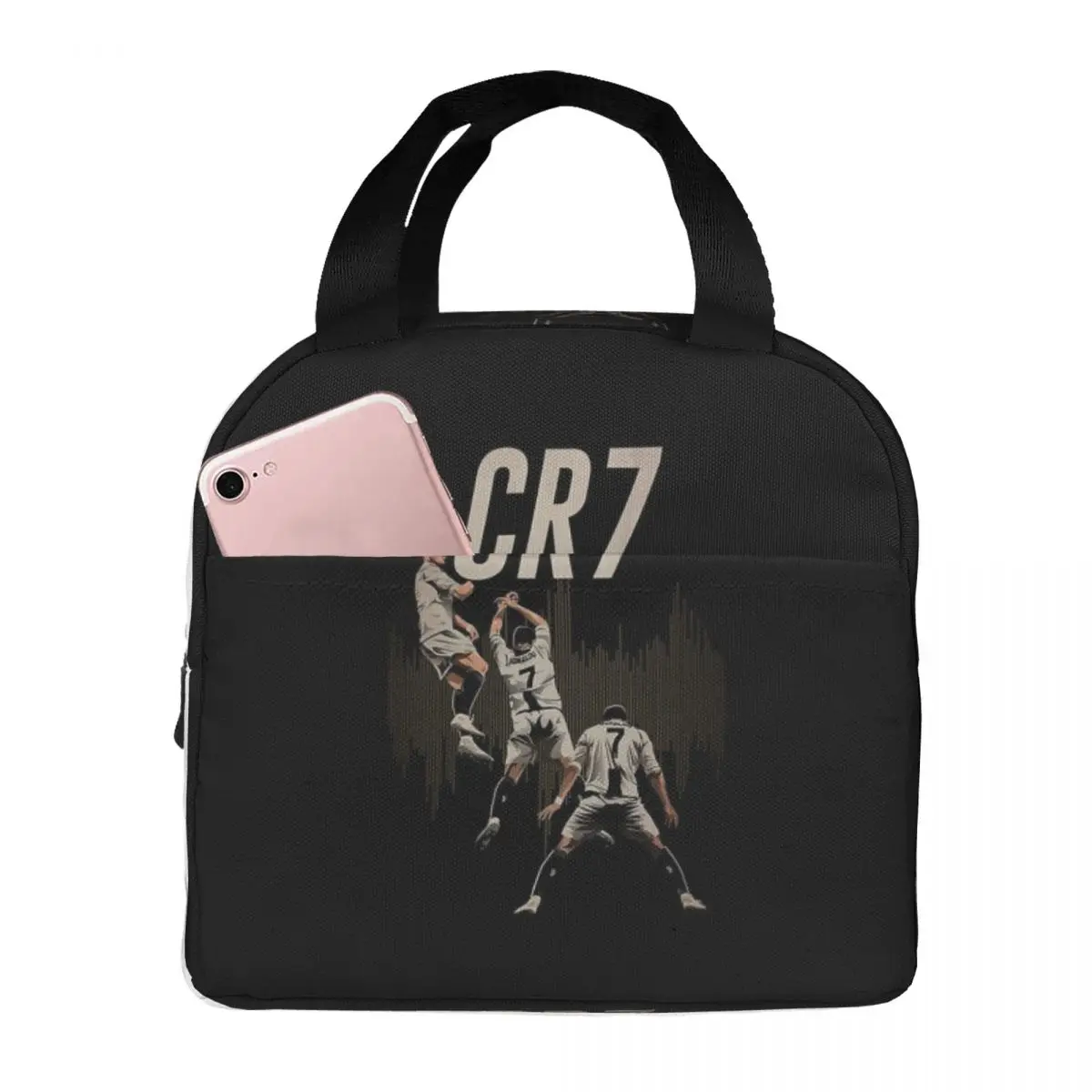 CR7 Cristiano-Ronaldo Lunch Bags Insulated Bento Box Portable Lunch Tote Picnic Bags Cooler Thermal Bag for Woman Girl Office