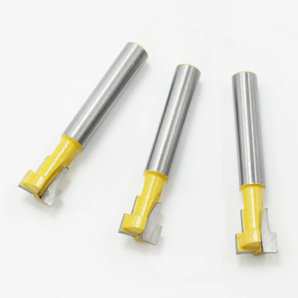 1/4 Shank 9.52mm T-Slot Cutter Router Bit Set Key Hole Bits Hex Bolt T Slotting Milling Cutter For Wood Woodworking Tool