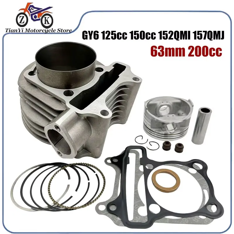 

GY6 200cc 63mm Motorcycle Cylinder Pin Kit For 152QMI 157QMJ 125cc 150cc 4 Stroke Scooter ATV Engine Parts