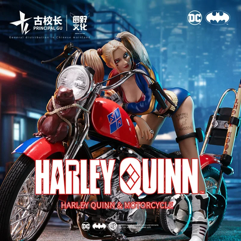 In Stock Gu Principal Dc Joker Harley Quinn Motorcycle Handheld Alloy Vehicle Raptor Suicide Team Model Toys