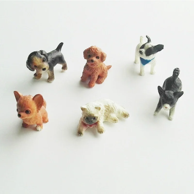 1:12 6Pcs Scale Simulation Cat and Dog Dollhouse Miniature Model Doll House Decoration Dolls Accessories