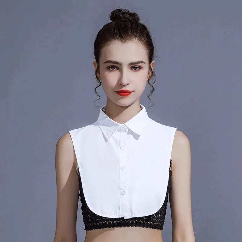 

Женский белый съемный воротник, искусственный воротник-рубашка для свитера или толстовки, универсальный декоративный воротник