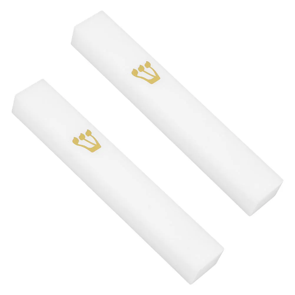 

2pcs Israeli Biblical Mezuzah Case White Resin Decorative Doorway Holder For Indoor Outdoor Use Weather Resistant Sacred