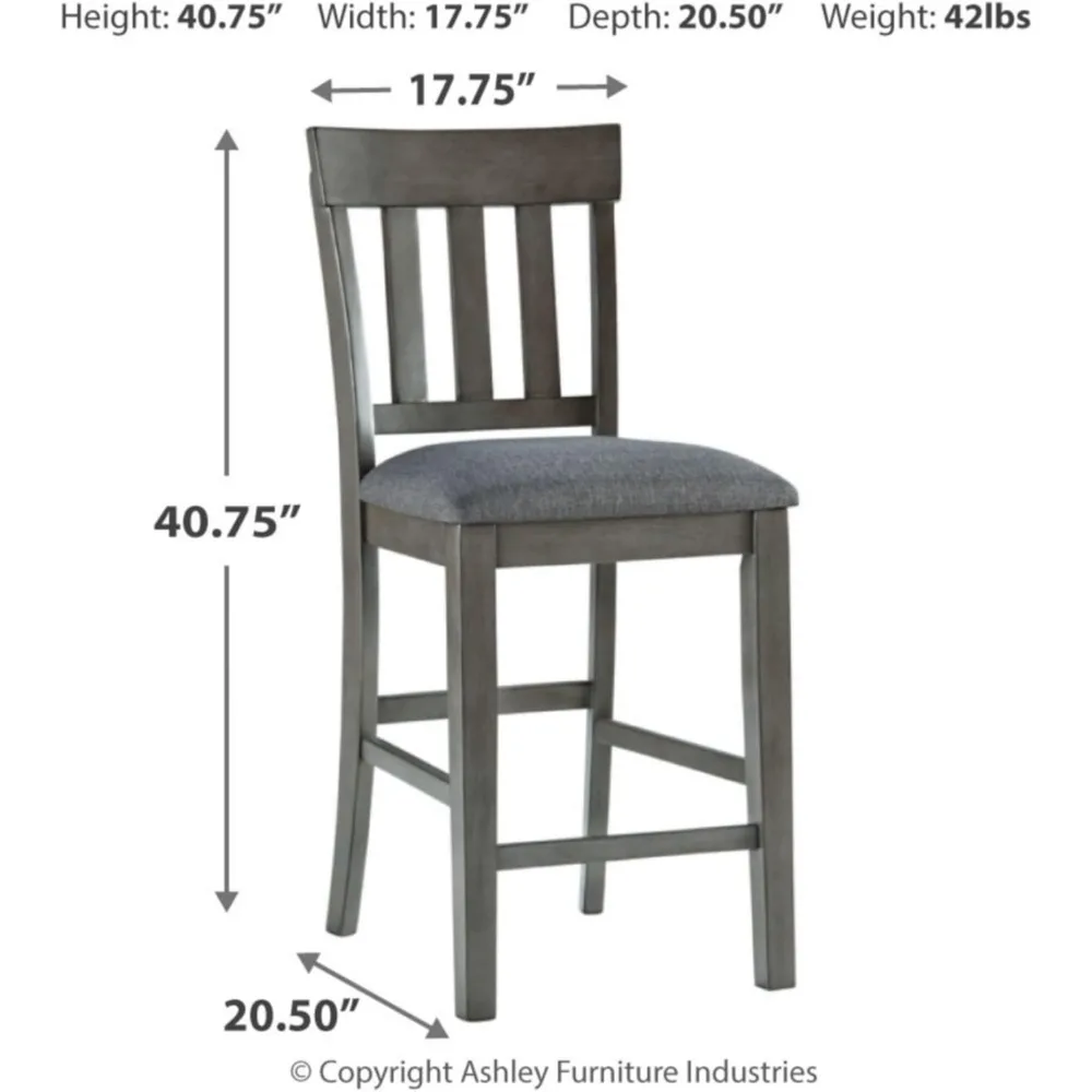 Hallanden-taburete tapizado de 25,75 "de altura, mueble de granja moderno, Juego de 2, color gris oscuro