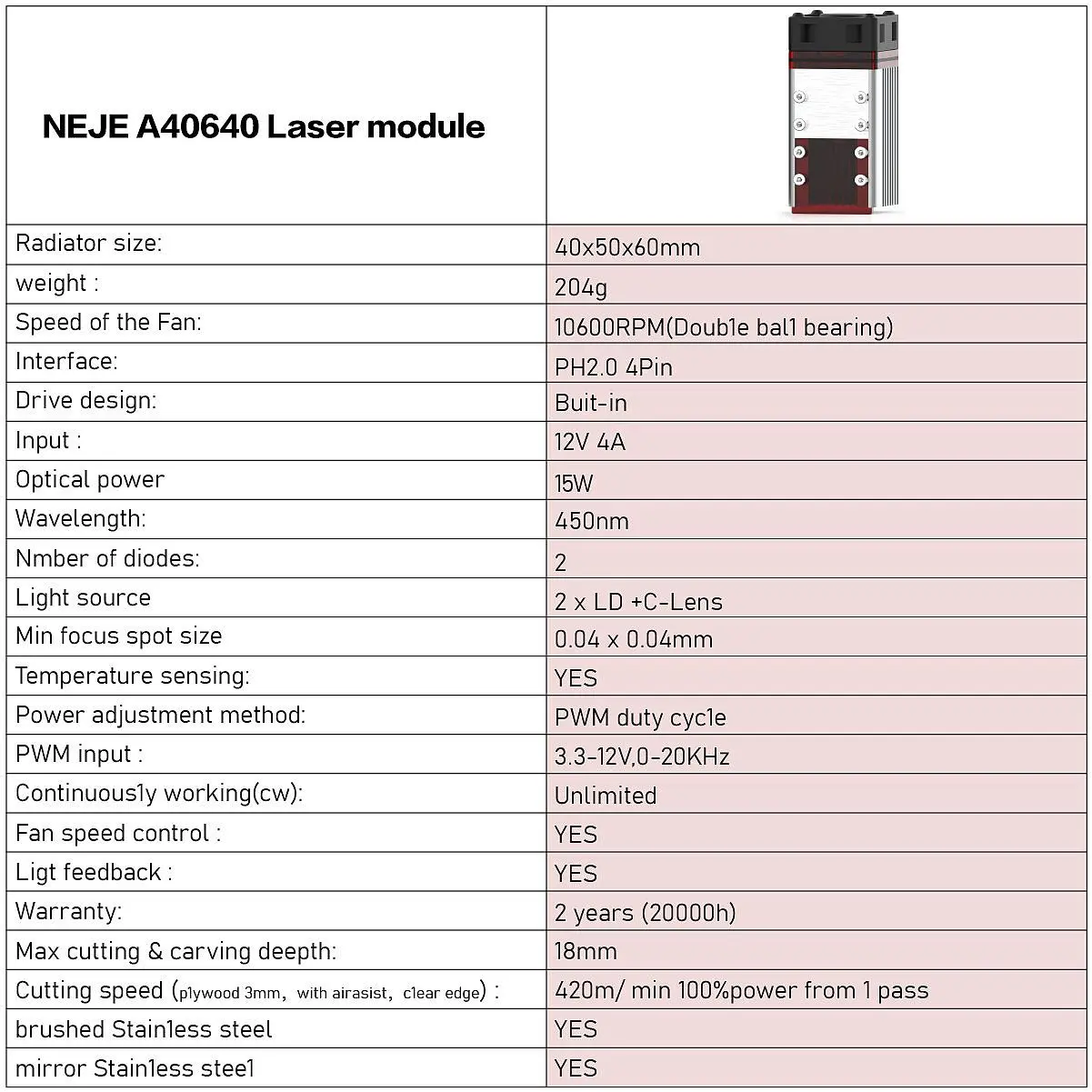 Untuk pabrik pasokan langsung NEJE 3 max A40640 80w mesin laser pengukir dapat disesuaikan panjang fokus diode mesin ukiran laser